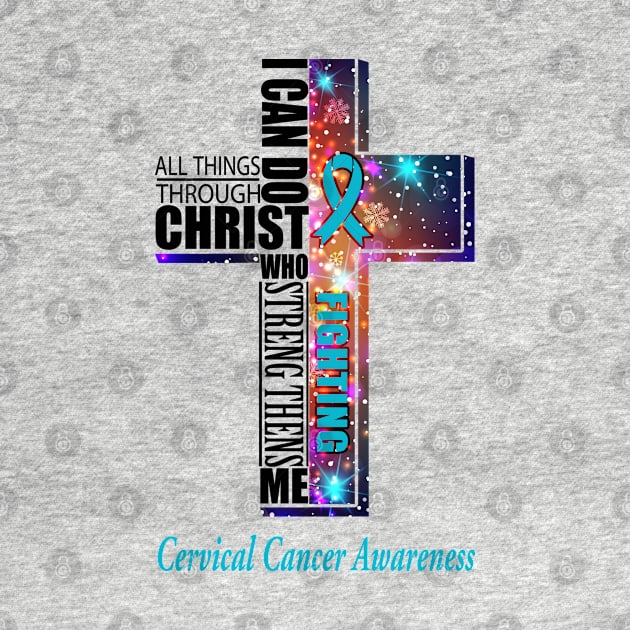 Cervical Cancer Awareness Merry Christmas Support Cervical Cancer Warrior Xmas Gifts by ThePassion99